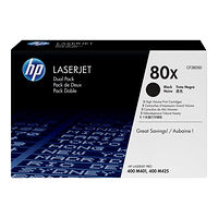 Hewlett-Packard HP 80X - 2-pack - Lång livslängd - svart - original - LaserJet - tonerkassett (CF280XD)