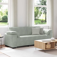 vidaXL 3-sitssoffa ljusgrå 178 cm sammet