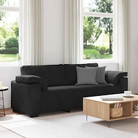 vidaXL 3-sitssoffa svart 178 cm sammet