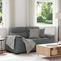 vidaXL 2-sitssoffa mörkgrå 120 cm tyg