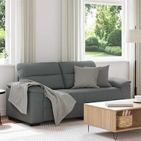 vidaXL 2-sitssoffa mörkgrå 140 cm tyg