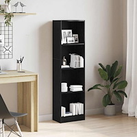 vidaXL Bokhylla svart ek 40x24x143 cm konstruerat trä