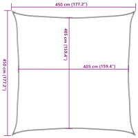 vidaXL Solsegel 160 g/m² fyrkantig orange 4,5x4,5 m HDPE