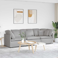 vidaXL Modulsoffa med dynor i tyg molngrå