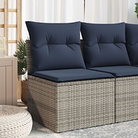 vidaXL Trädgårdsoffa med kudde Grå 55 x 62 x 69 cm Poly rattan