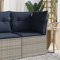 vidaXL Trädgårdsoffa med kudde Grå 62 x 62 x 69 cm Poly rattan
