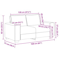 vidaXL 2-sitssoffa 120 cm linne