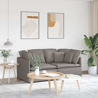 vidaXL Modulsoffa med kuddar i taupe