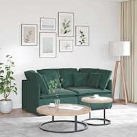 vidaXL Modulsoffa med dynor sammet mörkgrön