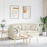 vidaXL Modulsoffa med kuddar sammetskräm