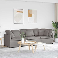 vidaXL Modulsoffa med kuddar i taupe