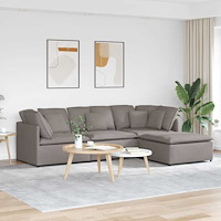 vidaXL Modulsoffa med fotpall och dynor i taupe