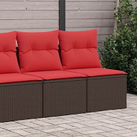 vidaXL Trädgårdssoffset med dynor 2 delar brun konstrotting akaciaträ