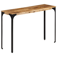 vidaXL Konsolbord brun 110x35x76 cm massivt mangoträ och järn
