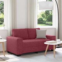 vidaXL 2-sitssoffa vinröd 120 cm tyg