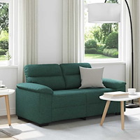 vidaXL 2-sitssoffa mörkgrön 120 cm tyg
