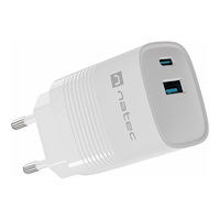 NATEC Natec Ribera strömadapter - GaN - USB, USB-C - 30 Watt