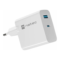 NATEC Natec Ribera strömadapter - GaN - USB, USB-C - 65 Watt