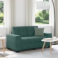 vidaXL Loveseat Soffa Mörkgrön 120 cm Sammet