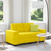 vidaXL Soffan för två, Gul 120 cm, Sammet