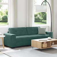 vidaXL 3-sits soffa mörkgrön 180 cm i sammet