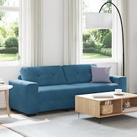 vidaXL 3-sitssoffa Blå 180 cm Sammet