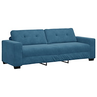 vidaXL 3-sitssoffa Blå 180 cm Sammet