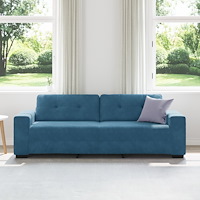 vidaXL 3-sitssoffa Blå 180 cm Sammet