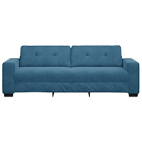 vidaXL 3-sitssoffa Blå 180 cm Sammet