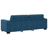vidaXL 3-sitssoffa Blå 180 cm Sammet