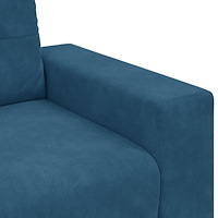 vidaXL 3-sitssoffa Blå 180 cm Sammet