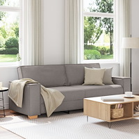 vidaXL 3-sits soffa i taupe 180 cm tyg