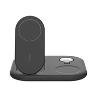 Belkin Belkin BoostCharge 3-in-1 trådlöst laddställ - magnetisk, hopfällbar, med Qi2 - + växelströmsadapter - 15 Watt