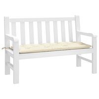 vidaXL Bänkdyna för trädgården gräddvit 120x50x7 cm oxfordtyg