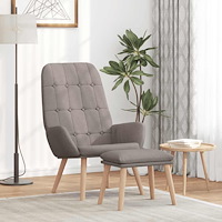 vidaXL Vilstol med fotpall taupe tyg