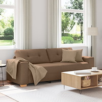 vidaXL 3-sitssoffa i brun färg, 180 cm, tyg