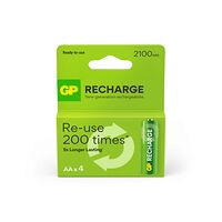 GP Batteries GP - Recharge Rechargeable Battery, Size AA, 2100 mAh, 4-pack