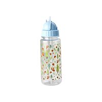 RICE Rice - Plastic Kids Drinking Bottle with Happy Forest Print - Blue - 500 ml