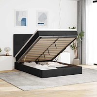 vidaXL Ottoman sängram med madrasser svart 140x200 cm sammet