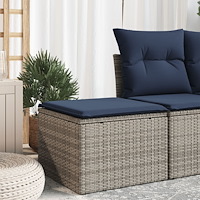 vidaXL Trädgårdsstol med kudde Grå 55x55x37 cm Konstrotting