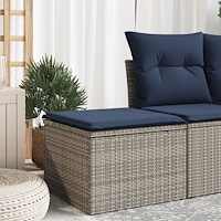 vidaXL Trädgårdsstol med kudde Grå 55x55x37 cm Poly Rattan