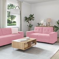 vidaXL Soffa 2 st Rosa Sammet
