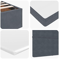 vidaXL Ottoman sängram med madrass mörkgrå 160x200 cm sammet