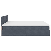 vidaXL Ottoman sängram med madrass mörkgrå 160x200 cm sammet