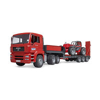 Bruder Bruder - MAN TGA truck with low loader trailer & Manitou telehandler (02774)