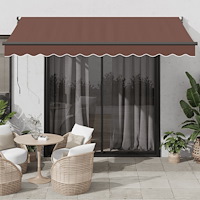 vidaXL Markis automatiskt infällbar brun 350x250 cm