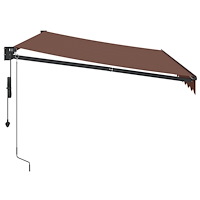 vidaXL Markis automatiskt infällbar brun 350x250 cm
