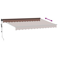 vidaXL Markis automatiskt infällbar brun 350x250 cm