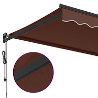 vidaXL Markis automatiskt infällbar brun 350x250 cm