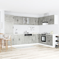 vidaXL Diskbänksskåp med lagring Lucca 2 pcs Betonggrå Konstruerat trä